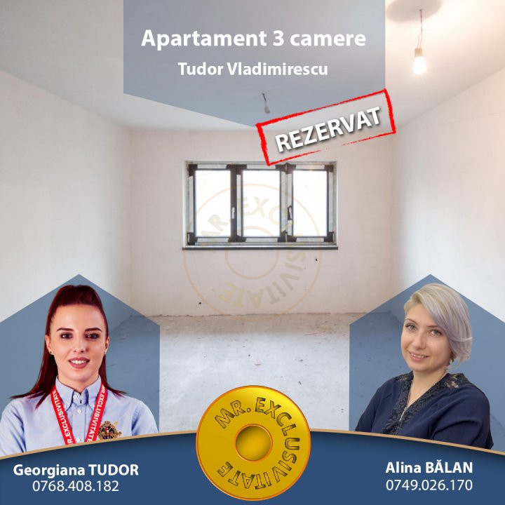 Apartament cu 3 camere  - Tudor Vladimirescu 1
