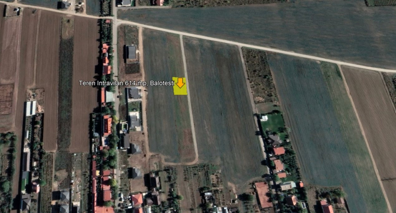 Teren Intravilan de 614 mp in Balotesti, Strada Privighetorilor