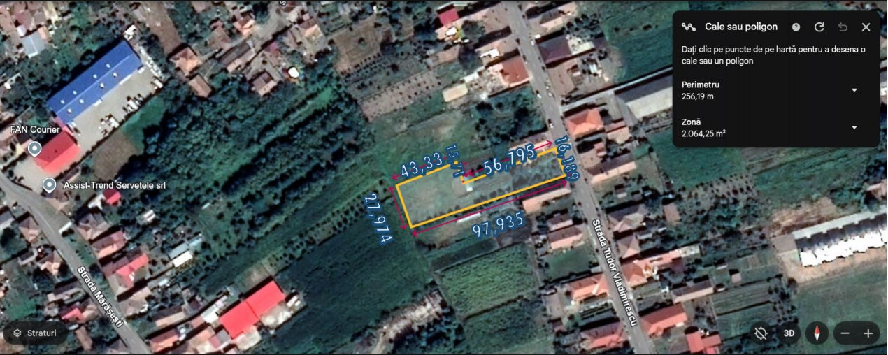 Teren Intravilan 2062 mp Carei -Str. T. Vladimirescu - Comision 0% cumpărător