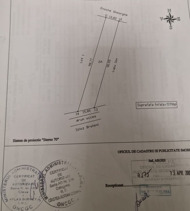 Teren intravilan 1.311 mp Bascov-Brăileni langa padure si zona de agrement