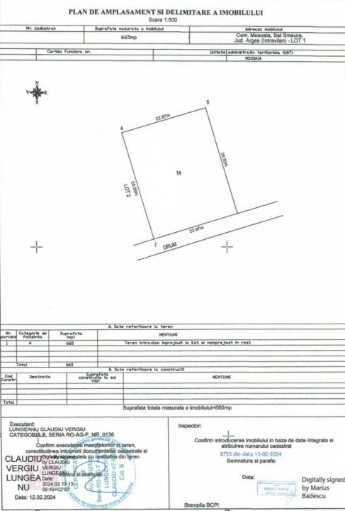 Teren intravilan 665 mp Smeura de Sus