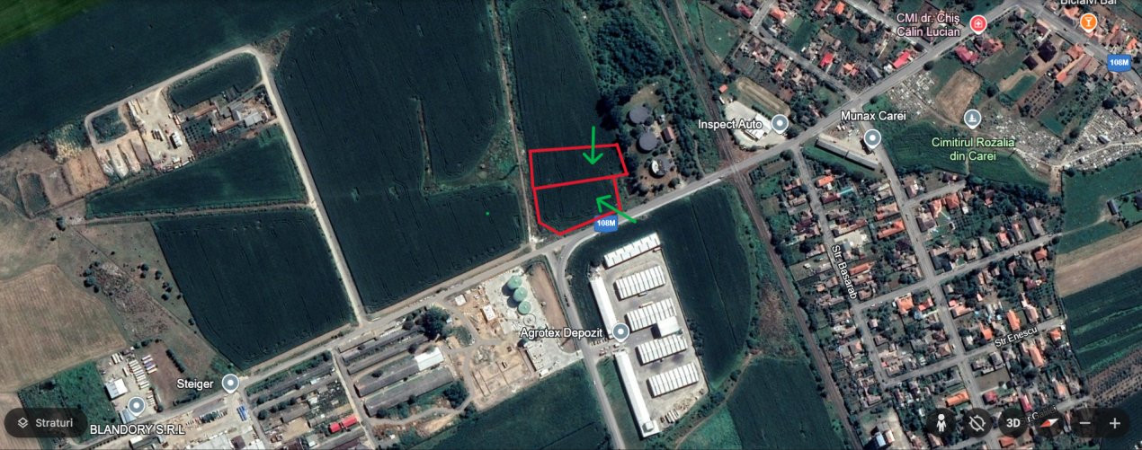 Teren Intravilan Industrial 13.164 mp, Zona Constantin Mille-Carei-Comision 0%