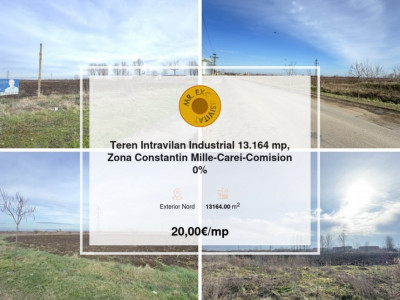 Teren Intravilan Industrial 13.164 mp, Zona Constantin Mille-Carei-Comision 0%