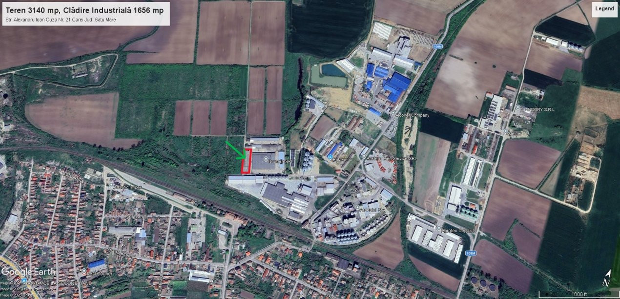  Clădire Industrială Hală Producție, Depozitare, Birouri-Teren 3140 mp - Carei  
