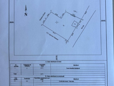 Teren intravilan 2171 mp Cateasca Arges, deschidere 49 ml 