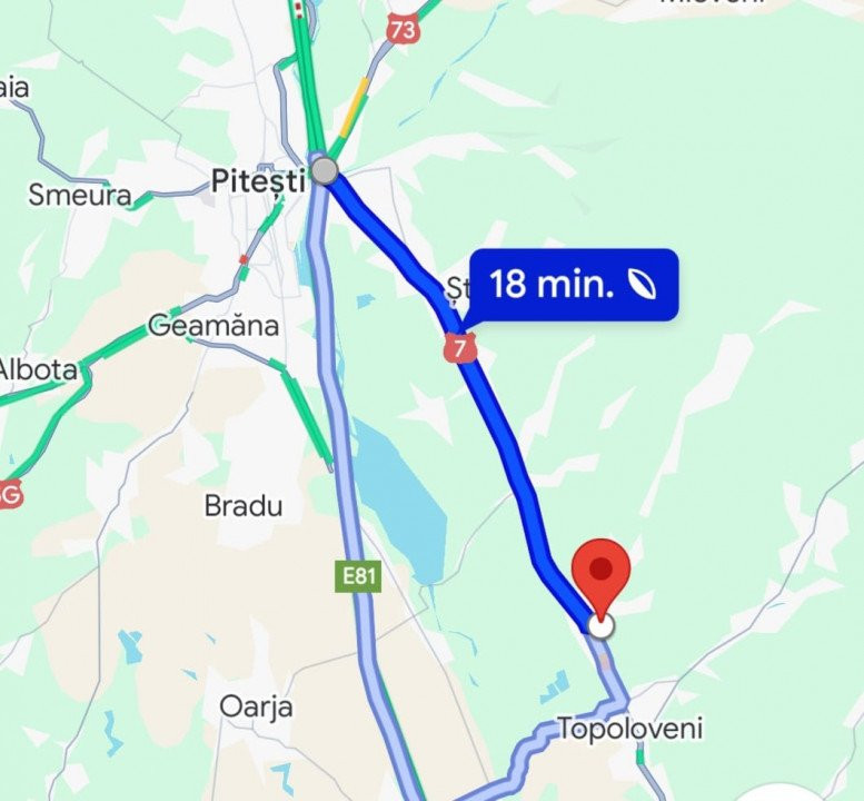 Teren 1453 mp în Călinești, la 15 km de Pitești ideal construcție sau investiție