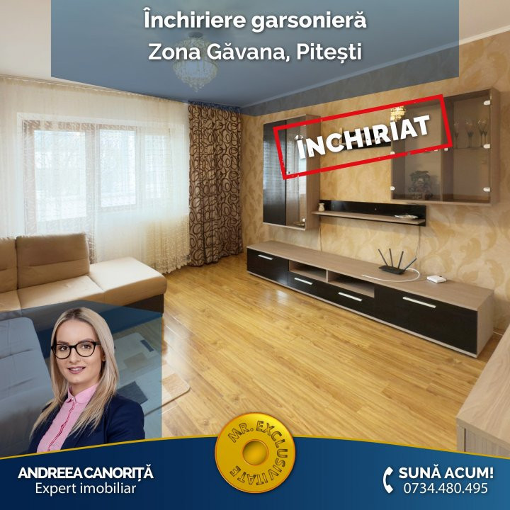 De Inchiriat Garsoniera Gavana etaj 3-Zona Jam-Pitesti!