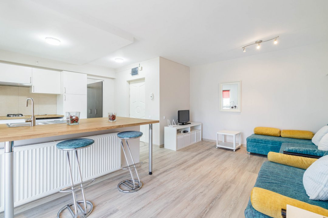 Apartament 2 camere Baneasa/Damaroaia – mobilat complet, cu terasa generoasa