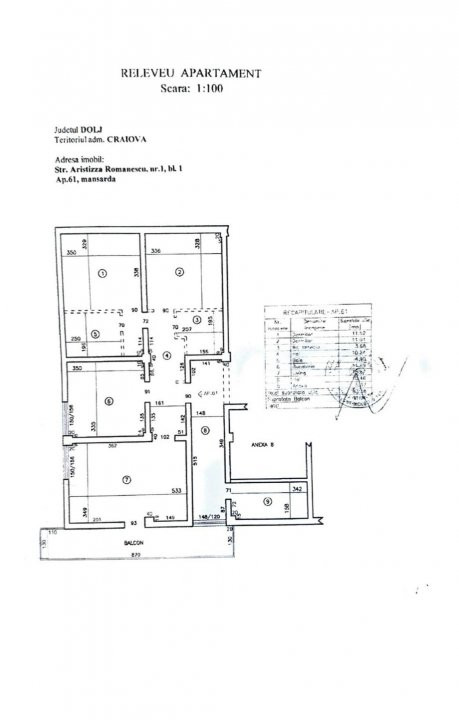 Apartament 3 camere – Craiovița, Str. Aristizza Romanescu 