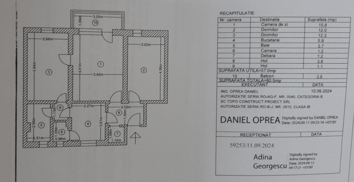 Apartament 3 camere Razboieni, etaj 3/4