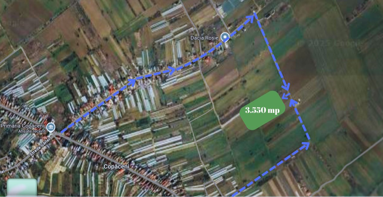 Teren  Copăceni Ilfov – parcelabil, certificat  de urbanism