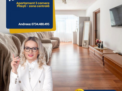 De vanzare- Apartament 3 camere Pitesti-zona Ultracentrala!