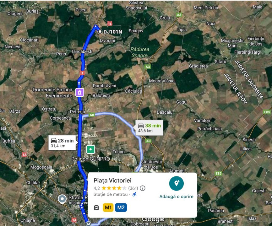 Teren de vanzare intravilan – Ciolpani, zona Izvorani, comision 0% 
