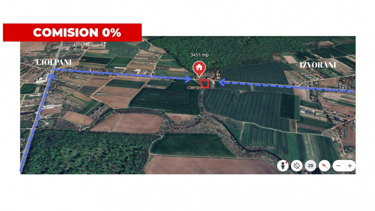 Teren pentru constructie casa cu utilitati – Ciolpani, zona Izvorani