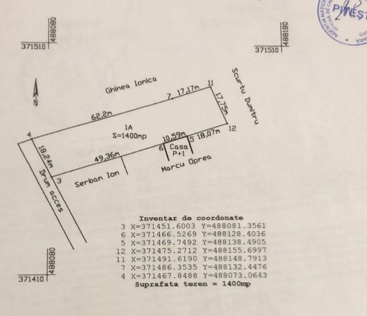Teren intravilan 1400 mp – Aleea Rozelor Trivale – Câmpului