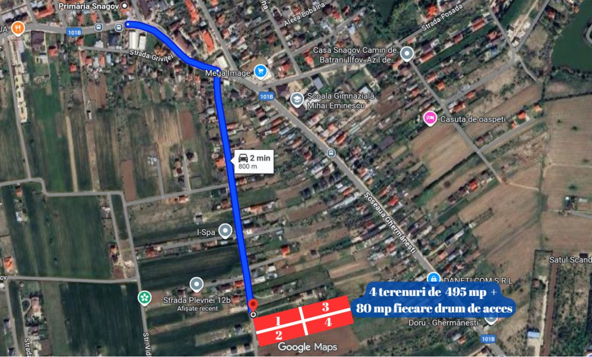 Teren de vanzare Snagov, Ghermanesti pentru casă cu utilități, aproape de padure