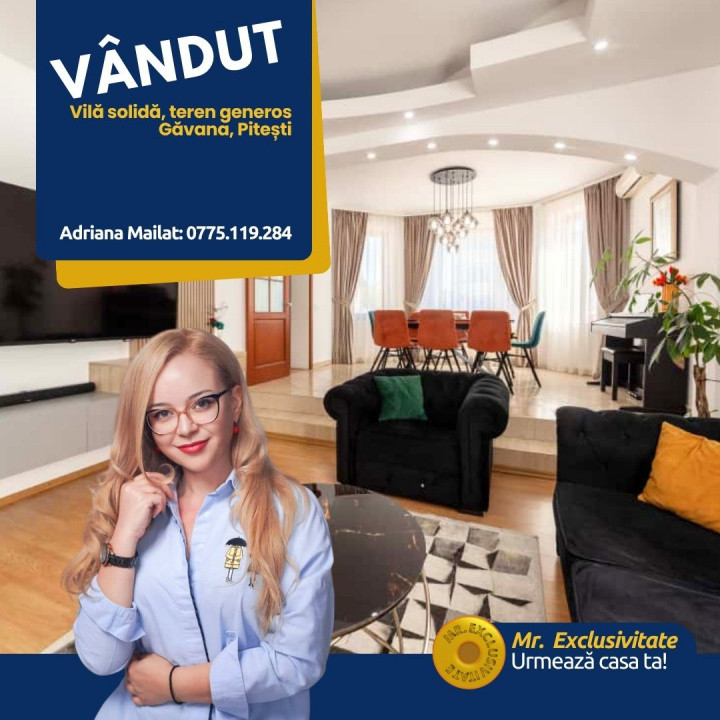Vilă solidă și premium în Găvana - teren generos  