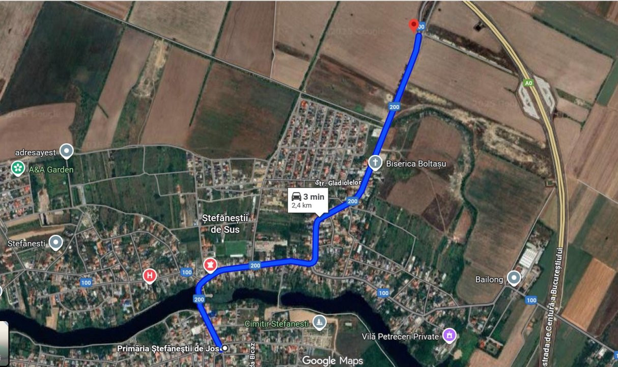 Teren intravilan cu acces direct la DJ 200 și A0 | 6.118 mp | Ștefăneștii de Sus