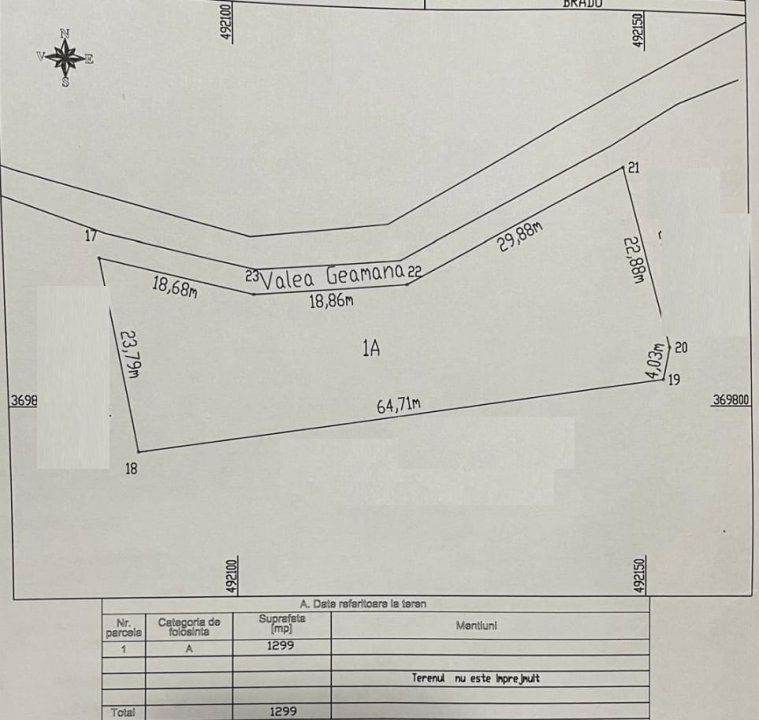 Teren intravilan  1299 MP  Geamana, Pitesti – zona excelenta, toate utilitatile