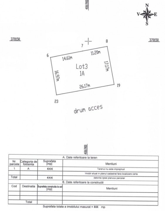 Teren 500 mp intravilan Smeura Stoenari - 4 loturi