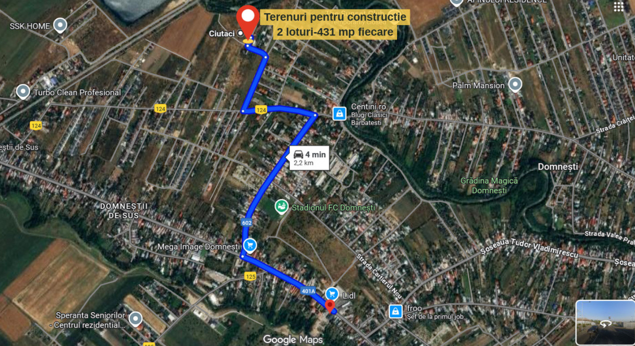 Terenuri de construcție in Domnești cu toate utilitățile disponibile