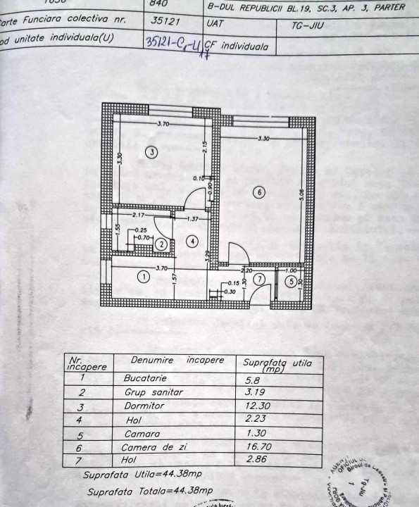 Apartament de vânzare Bulevardul Republicii Tg.Jiu
