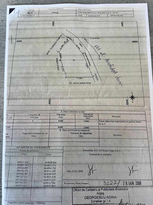 Teren intravilan 6.500 m²–Deschidere 144 ml drum european E81, km 35, Morăresti
