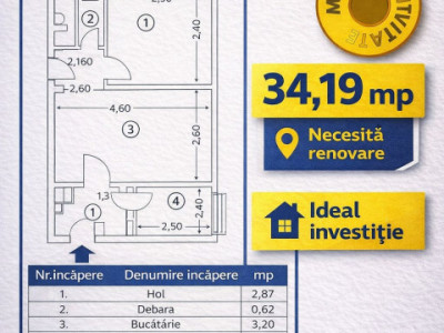 Apartament in Trivale - doua camere  