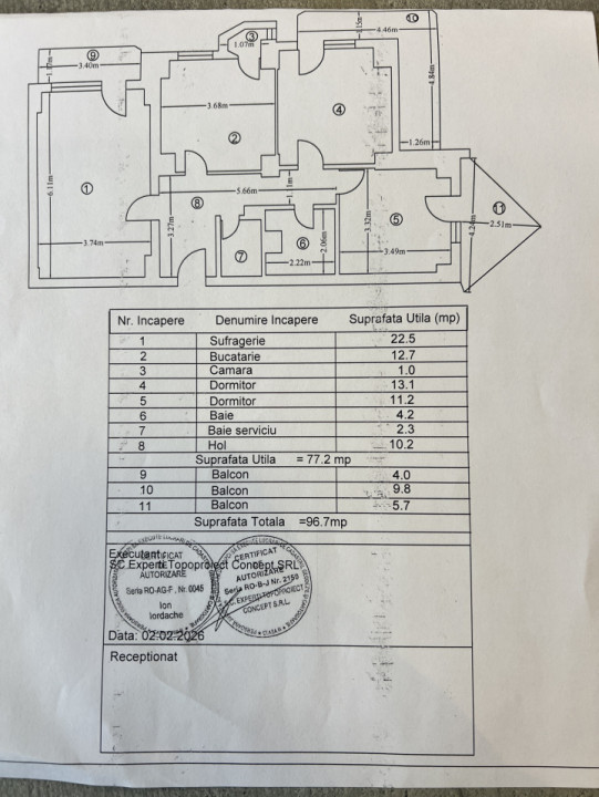 Apartament ultracentral 3 camere Maior Sontu Pitesti