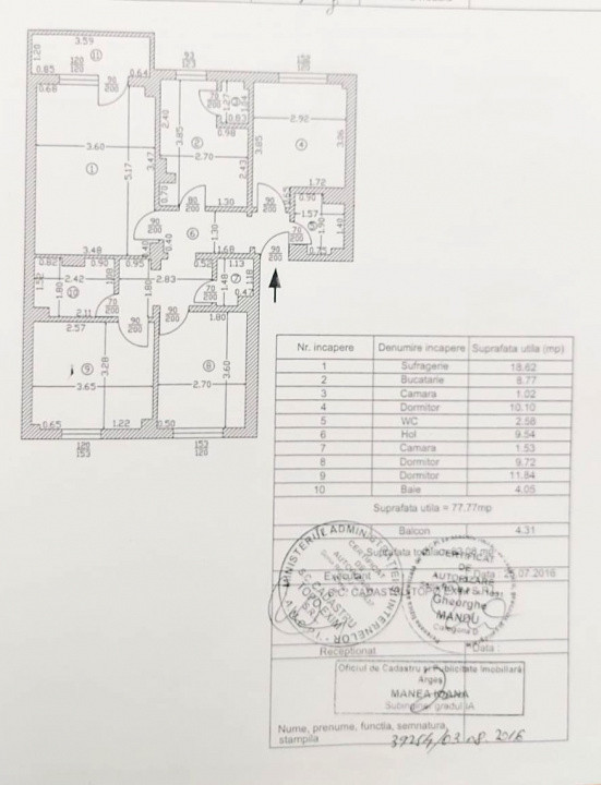 Apartament 4 camere Bascov spatios, et.2, centrala termica