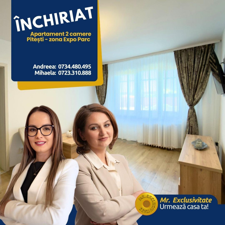 0% Comision Apartament 2 camere Pitești-Ceair-Expo Parc etaj 3!