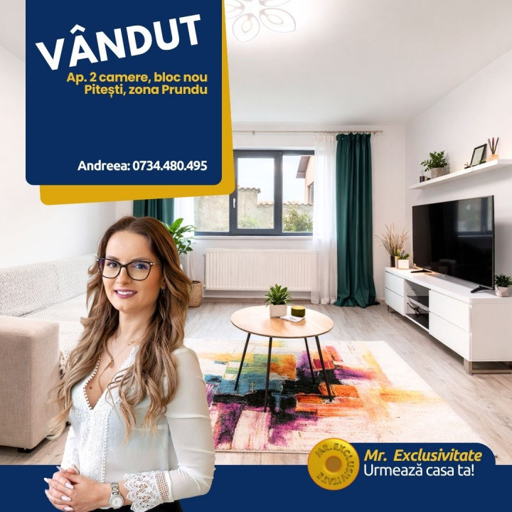 Apartament 2 camere Pitești -Prundu- bloc 2019-0% comision