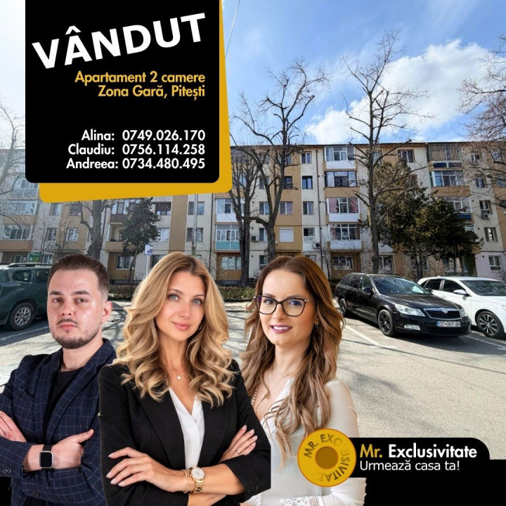 Apartament 2 camere etaj 1 - zona Gara Sud