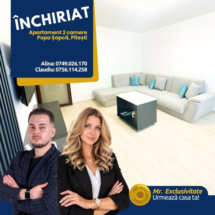 Inchiriere Apartament modern 2 camere Popa Sapca 