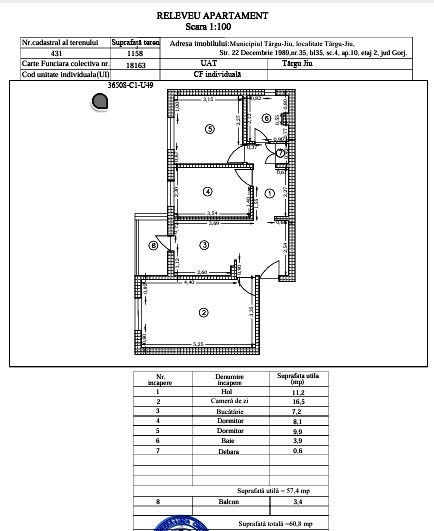 Apartament 3 camere Tg.Jiu
