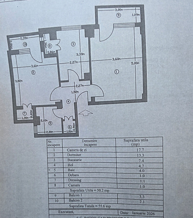 Ap. 2 camere decomandat, etaj 1, ultracentral IC Bratianu Magnolia