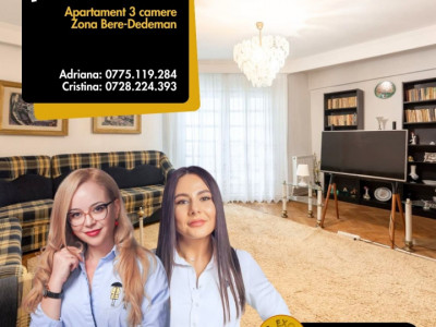 Apartament 3 camere - decomandat - 3 balcoane, etaj 3 cu lift, bloc 1991