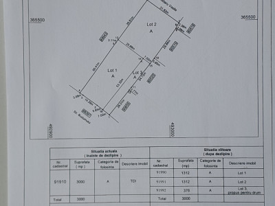 Teren intravilan Bradu 1312 mp 2 deschideri