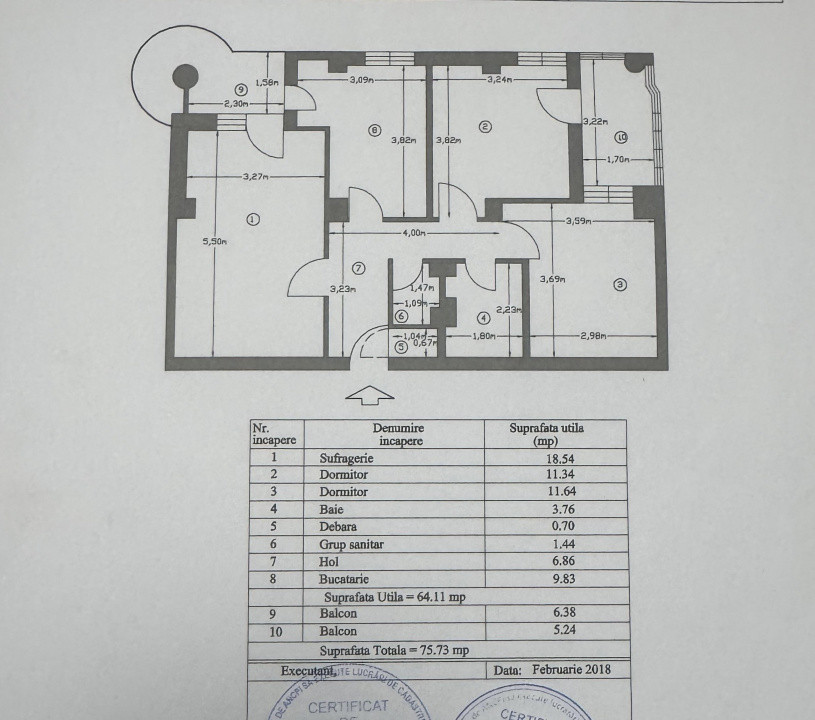 Apartament decomandat 3 camere Gavana 