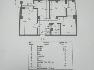 Apartament 3 camere decomandat, etaj 3, zona Dedeman-Pitesti
