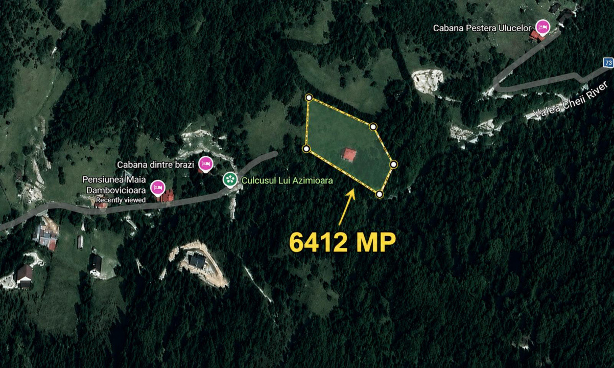 Casa de vacanta sau pensiune in Dâmbovicioara 5 camere, 5 bai, 6412 mp teren