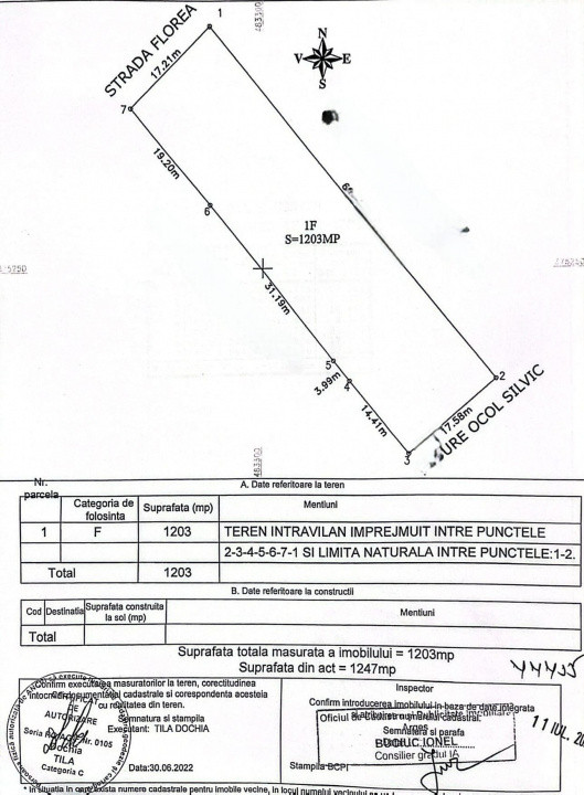 Teren intravilan 1203 mp Bascov-Florea zona Superba